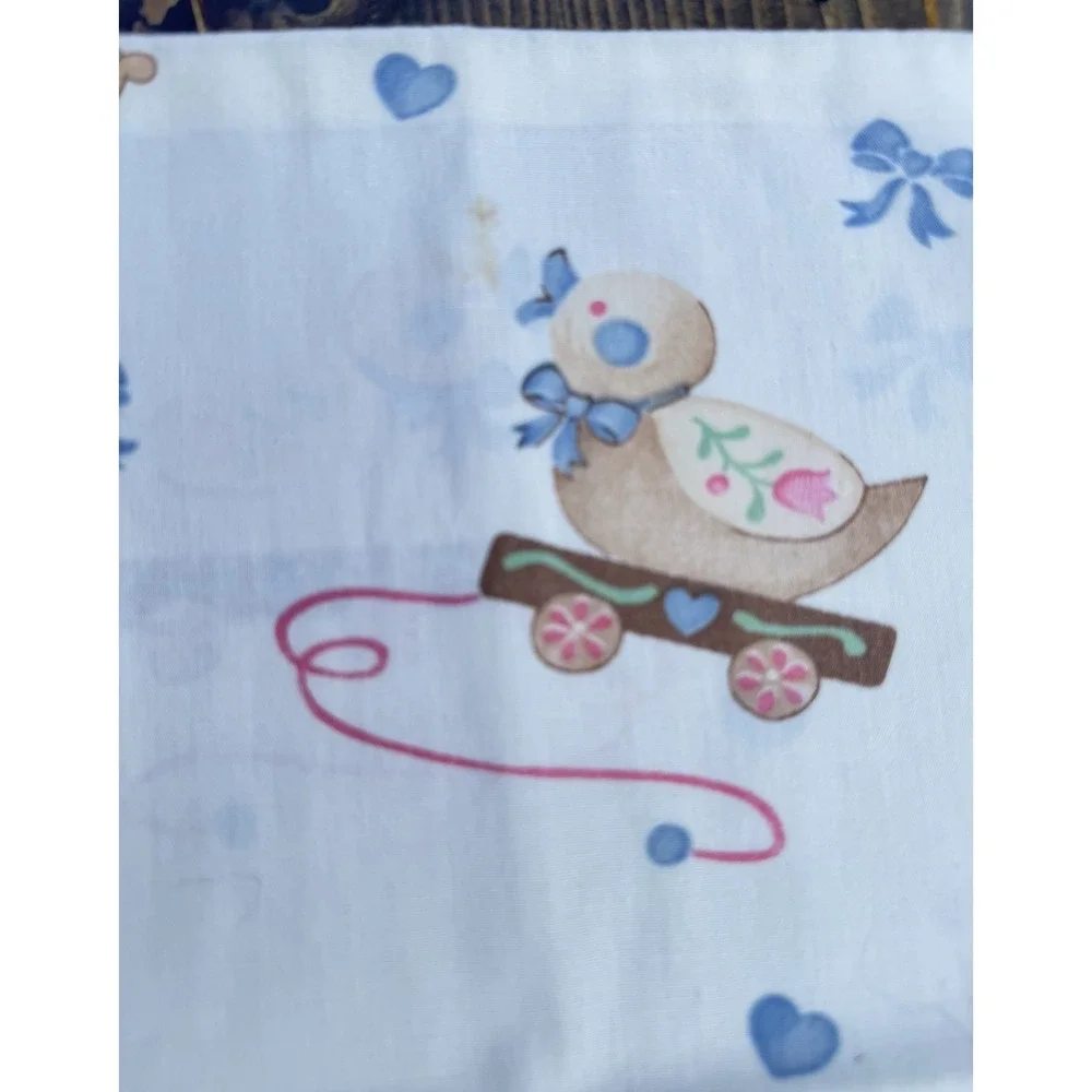 Vintage Handmade Pillowcases Pair Nursery Teddy Bear Doll Kids Pastel Retro